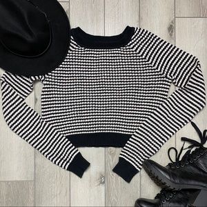 SOLD Forever 21 Cropped Stripe Long Sleeve Sweater